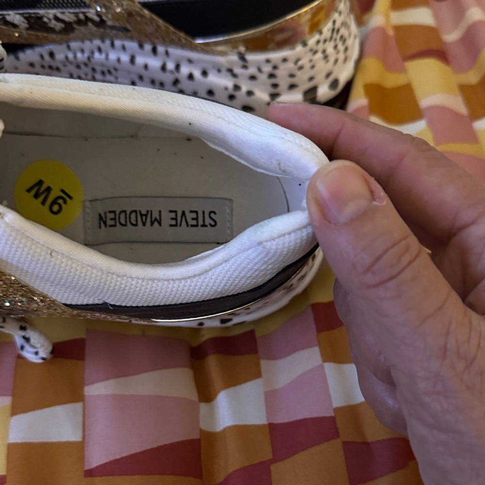 Steve Madden Black and White Glitter Sneakers - Picture 2 of 3